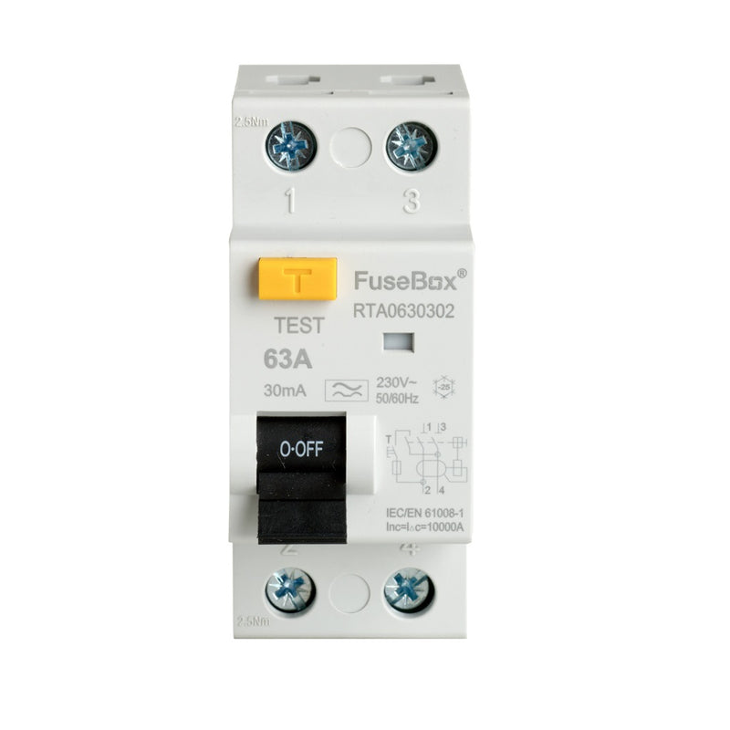 FuseBox Type A 63A 30mA 2P RCD RTA630302