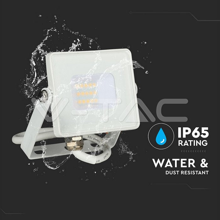 V-TAC - 10W LED Floodlight Slimline White Body SAMSUNG Chip 4000K VT-10-W 428