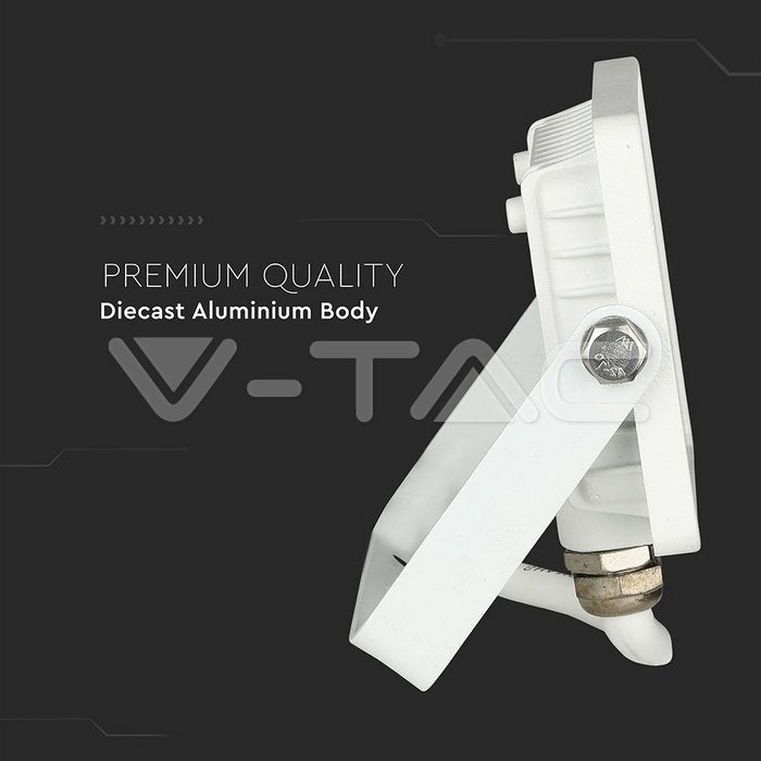 V-TAC - 10W LED Floodlight Slimline White Body SAMSUNG Chip 6400K VT-10-W 429