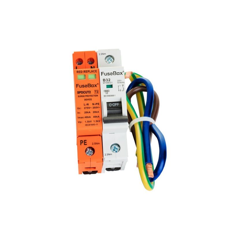 FuseBox Surge Protection Device (SPD) with 32A MCB SPDCUKITT2