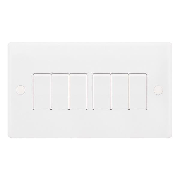 Selectric - Smooth  6 Gang 2 Way Switch SSL505