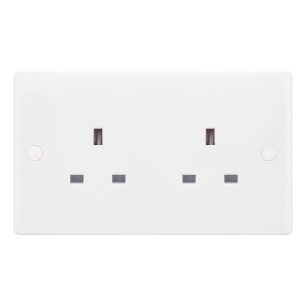 Selectric Smooth 13A Unswitched Socket + 2 Earth Terminals SSL520