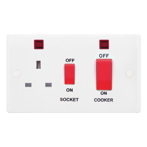 Selectric Smooth 45A Cooker Unit with 13A Socket & Neons SSL533