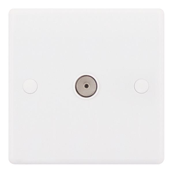 Selectric Smooth 1 Gang TV/FM Coaxial/Aerial Socket SSL535