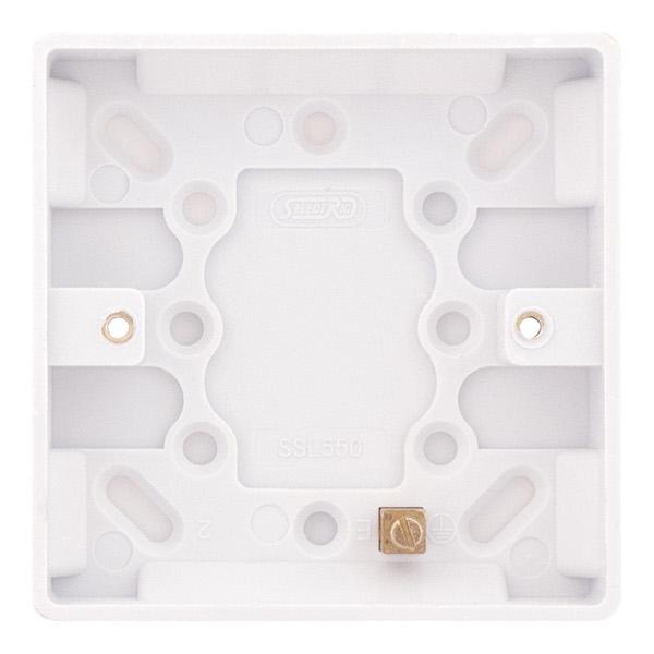 Selectric - Smooth 1 Gang Surface Pattress Box - 16mm Deep SSL550