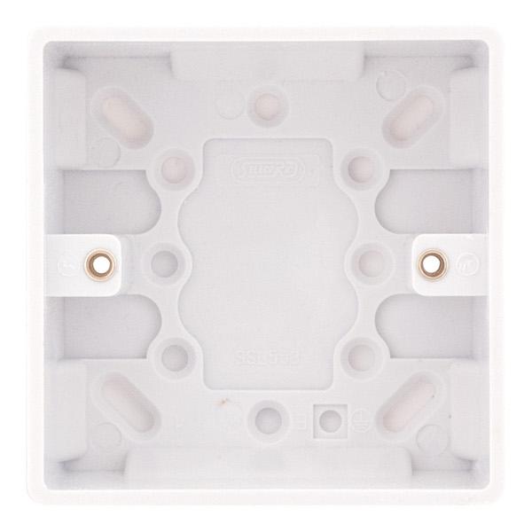 Selectric - Smooth 1 Gang Surface Pattress Box - 35mm Deep SSL553