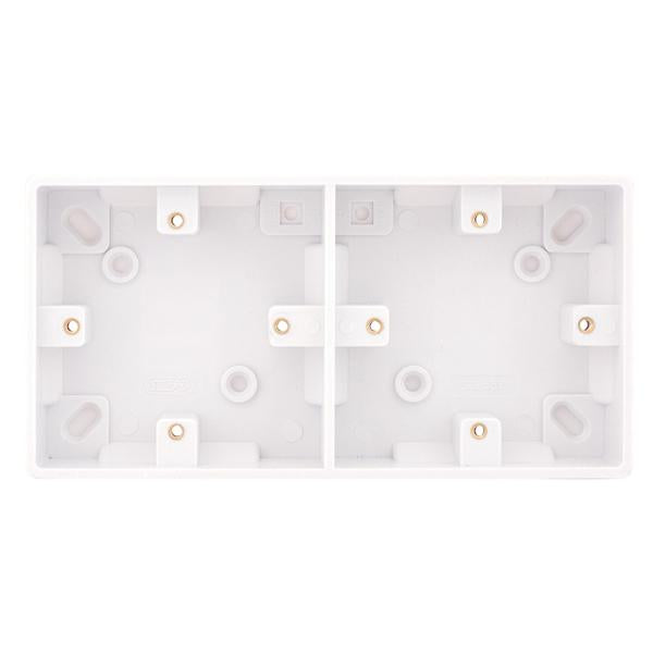 Selectric Smooth 2 Gang Surface Pattress Box Dual 2 x 1 Gang - 25mm Deep SSL557