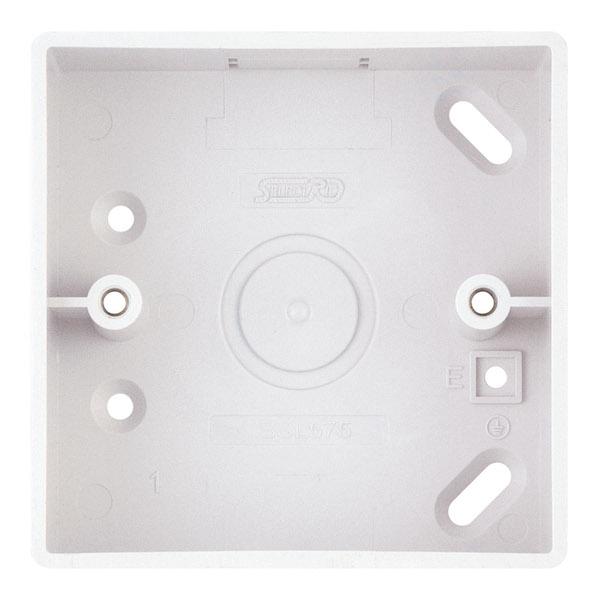 Selectric - Smooth 1 Gang Surface Pattress Box - 30mm Deep ABS SSL575