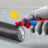 KNIPEX - KN 1650145SB - Stripping Knife with guide shoe and ratchet function with multi-component handles 146 mm