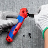 KNIPEX - KN 1650145SB - Stripping Knife with guide shoe and ratchet function with multi-component handles 146 mm