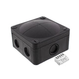 Wiska -  95 x 95 x 60mm Polypropylene Junction Box IP66/IP67 Black COMBI 407/4SDKF5/B
