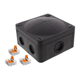 Wiska -  95 x 95 x 60mm Polypropylene Junction Box IP66/IP67 3 x WAGO 221-413 Terminals Black COMBI 407 BK / 3-221-413