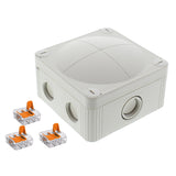 Wiska -  95 x 95 x 60mm Polypropylene Junction Box IP66/IP67 3 x WAGO 221-413 Terminals Light Grey COMBI 407 LG / 3-221-413