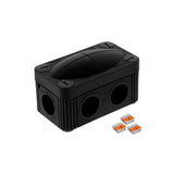 Wiska -  85 x 49 x 51mm Polypropylene Junction Box IP66/IP67 3 x WAGO 221-413 Terminals Black COMBI 206 BK / 3xWAGO 221-413