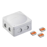 Wiska -  85 x 85 x 51mm Polypropylene Junction Box IP66/IP67 3 x WAGO 221-413 Terminals Light Grey COMBI 308 LG / 3-221-413