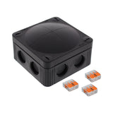 Wiska -  85 x 85 x 51mm Polypropylene Junction Box IP66/IP67 3 x WAGO 221-413 Terminals Black COMBI 308 BK / 3-221-413