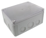 Wiska -  200 x 160 x 94 mm Polypropylene Junction Box IP66/IP67 3-Pole Terminal Light Grey/Clear Lid COMBI 1610/3 LG DK
