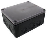 Wiska -  200 x 160 x 94 mm Polypropylene Junction Box IP66/IP67 Empty Black / Clear Lid COMBI 1610 BK DK