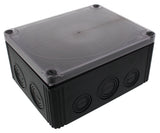 Wiska -  200 x 160 x 94 mm Polypropylene Junction Box IP66/IP67  Terminal Black / Clear Lid COMBI 1610/3 BK DK