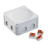 Wiska -  110 x 110 x 66 mm Polypropylene Junction Box IP66/IP67 3 x WAGO 3221-613 Terminals 2 x M25/20 Adapters Light Grey COMBI 607/3-221-613/2xKRM25/20 LG
