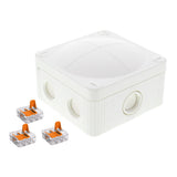 Wiska -  110 x 110 x 66 mm Polypropylene Junction Box IP66/IP67 3 x WAGO 3221-613 Terminals 2 x M25/20 Adapters White COMBI 607/3-221-613/2xKRM25/20 WH
