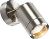 Knightsbridge - 230V IP65 GU10 35W Single Stainless Steel Adjustable Wall Light