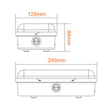 Selectric - ATOM-F-3 - IP65 9w Rectangular LED Bulkhead with Microwave Sensor - 6000K