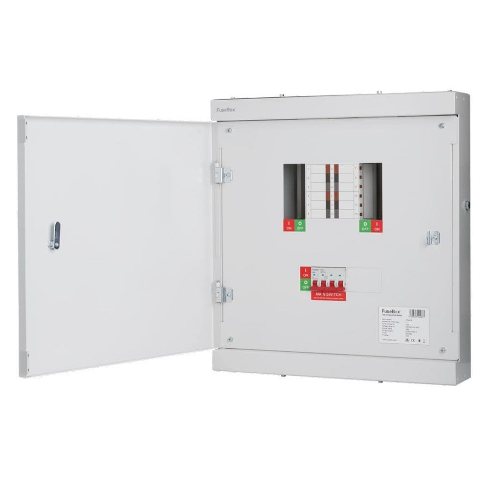 FuseBox - 4 Way 125A 4P TPN Main Switch Three Phase Distribution Board TPN04FB