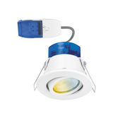 Aurora - R6 Fixed 6W Fire Rated TILT LED Colour Switchable 3000K-5700K Downlight With FastRFix