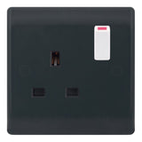 Selectric - SSL657 - 13A Socket Outlet - 1 Gang Switched DP with 2 Earth Terminals - Part M