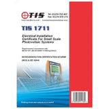 TIS - TIS 1711 - Certificate Book For Small Scale Photovoltaic Systems