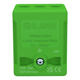 Live Electrical - TB5P100-GREEN - Terminal Block 5P 100A - Green