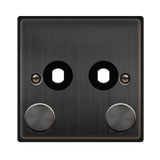Click Deco - Matt Bronze - 1 Gang Unfurnished Dimmer Plate & Knobs (800W Max) - 2 Apertures