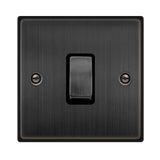 Click Deco - Matt Bronze - 10AX 1 Gang 2 Way Plate Switch