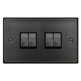 Click Deco - Matt Bronze - 10AX 4 Gang 2 Way Plate Switch