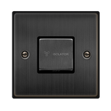 Click Deco - Matt Bronze - 10A 3 Pole Fan Isolation Plate Switch