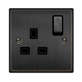 Click Deco - Matt Bronze - 13A 1 Gang DP Switched Socket Outlet
