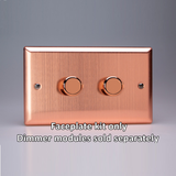 Varilight - Urban Brushed Copper 2 Gang Twin Plate Matrix Kit For Rotary Dimmers  WYD2.BC