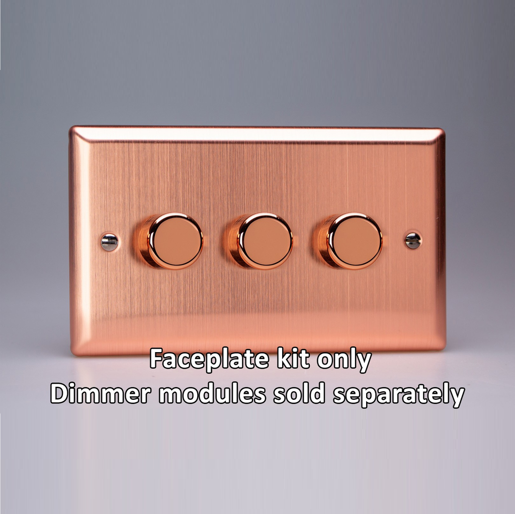 Varilight - Urban Brushed Copper 3 Gang Matrix Kit For Rotary Dimmers  WYD3.BC
