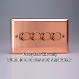 Varilight - Urban Brushed Copper 4 Gang Matrix Kit For Rotary Dimmers  WYD4.BC