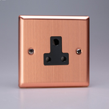 Varilight - Urban Brushed Copper 1-Gang 5A Round Pin Socket XYRP5AB.BC