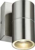Knightsbridge - 230V IP54 GU10 Fixed Single Wall Light with Photocell Sensor - Brushed Chrome