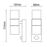 Forum - ZN-29179-ANTH-65 - Leto IP65 Outdoor Wall Light with PIR Sensor - Anthracite