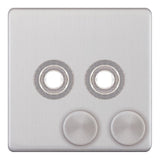 Selectric - Screwless 2 Gang Empty Dimmer Plate With Knobs 5MPLUS