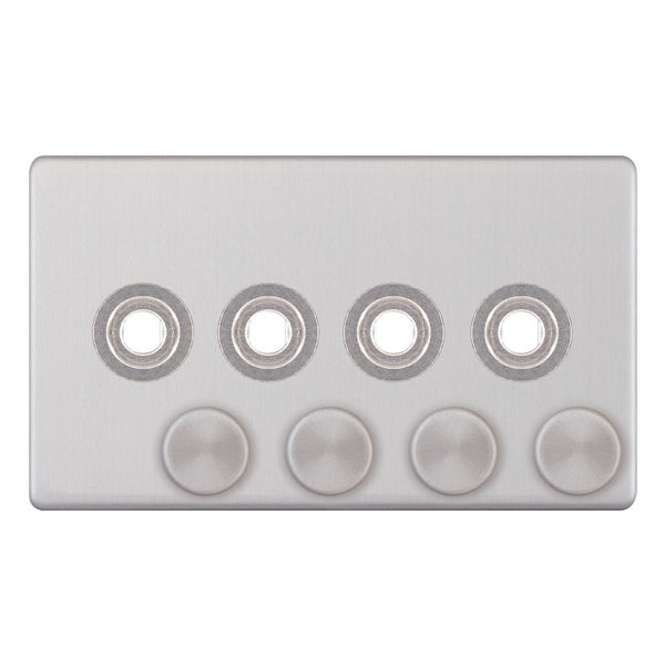 Selectric - Screwless 4 Gang Empty Dimmer Plate With Knobs 5MPLUS