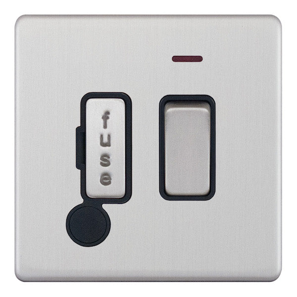 Selectric - Screwless 13A Fused Connection Unit With Neon & Flex Outlet - Switched 5MPLUS