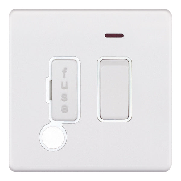 Selectric - Screwless 13A Fused Connection Unit With Neon & Flex Outlet - Switched 5MPLUS