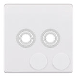 Selectric - Screwless 2 Gang Empty Dimmer Plate With Knobs 5MPLUS