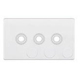 Selectric - Screwless 3 Gang Empty Dimmer Plate With Knobs 5MPLUS