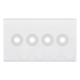 Selectric - Screwless 4 Gang Empty Dimmer Plate With Knobs 5MPLUS